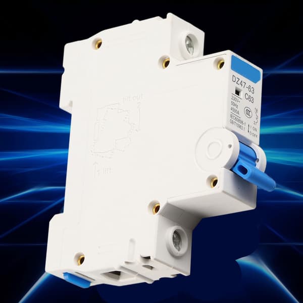 DZ47-63 1-polet miniatureafbryder 230VAC 63A afbryder til solenergisystemer og kommunikationssystemer