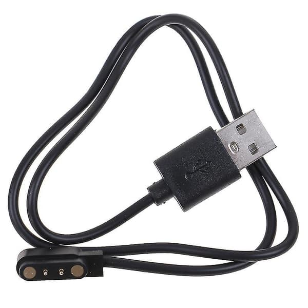 Magnetisk 2-pin 4mm avstand håndleddsladekabel for smartklokke SVART