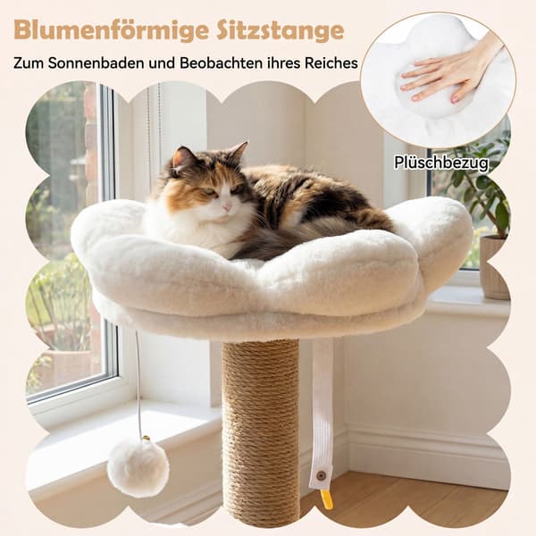 Klösträd med hus, plattform, säng och bollar, 96 cm beige