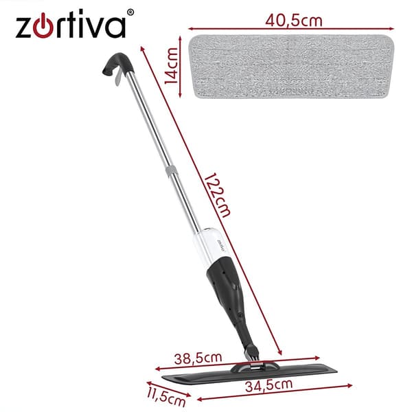 Spraymopp med 300 ml tank och 3 mikrofiberdynor, 360° roterande huvud
