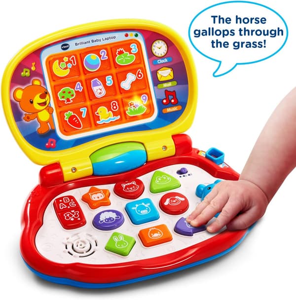 2025 Seneste model VTech Brilliant Baby Laptop, Rød