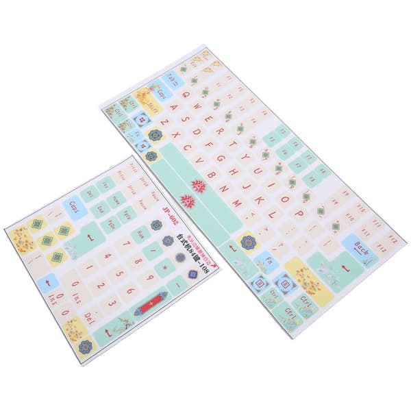 Cute Cartoon Clear Pattern PVC Keyboard Sticker for Mechanical Keyboard - 2pcs