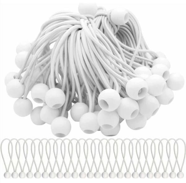50-pakning elastiske strikker med elastiske kuler for partytelt, telt, bannere og presenninger.-FX-