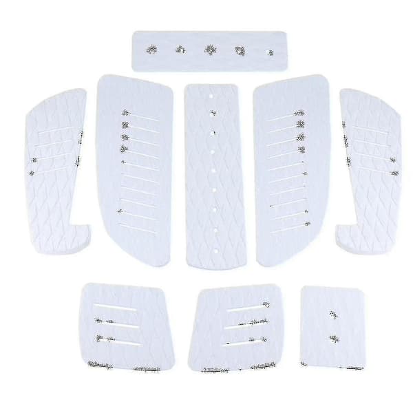 9-piece Eva Surfboard Traction Pad Surf Longboard Pad Non-slip, White