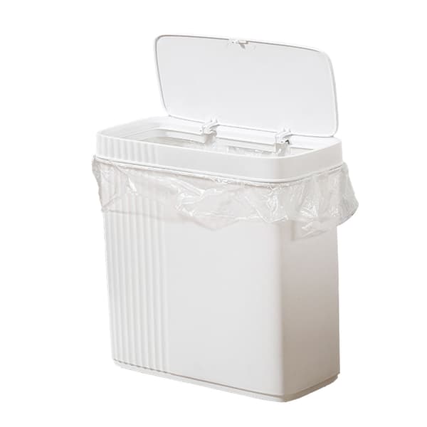 Smal papperskorg med trycklock PP 26,5x11,0x27,4 cm