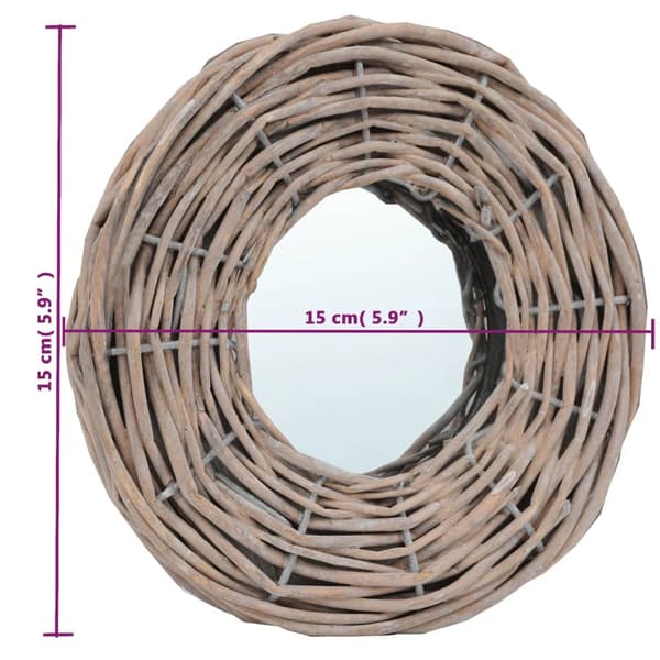 vidaXL Speil 3 stk 15 cm kurvmateriale Brun brown