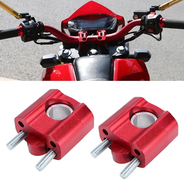 1 Pair 22mm 28mm Handlebar Mounts Handlebar Risers for Motorcycle Modification Accessories Red
