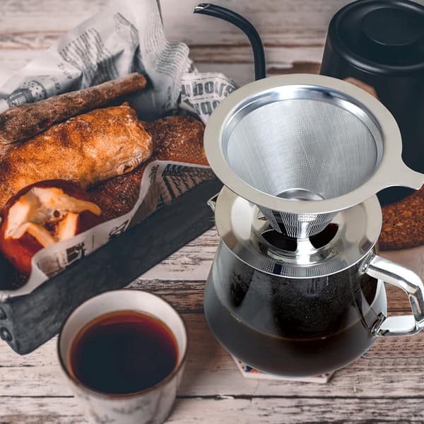 Reusable 6-Cup Coffee Filter - Permanent Stainless Steel Filter - Clean After Use
