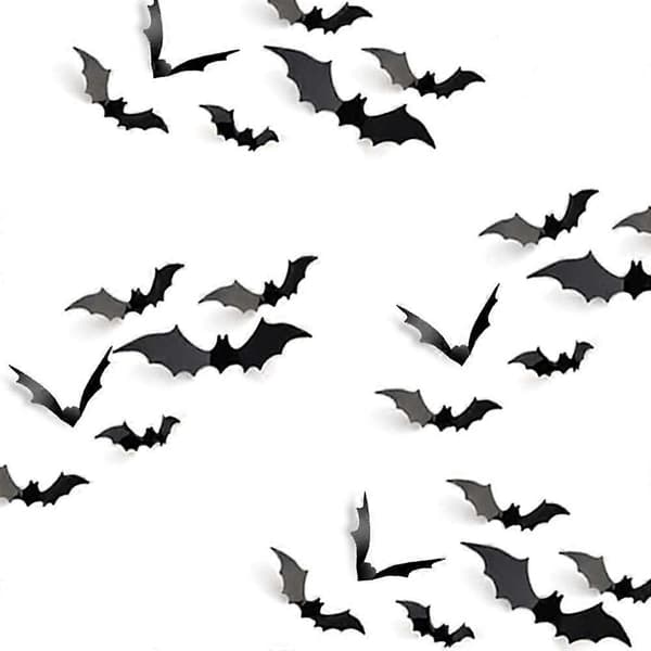 Halloween Väggdekor DIY PVC 3D Dekorativa Fladdermöss 24 Delar