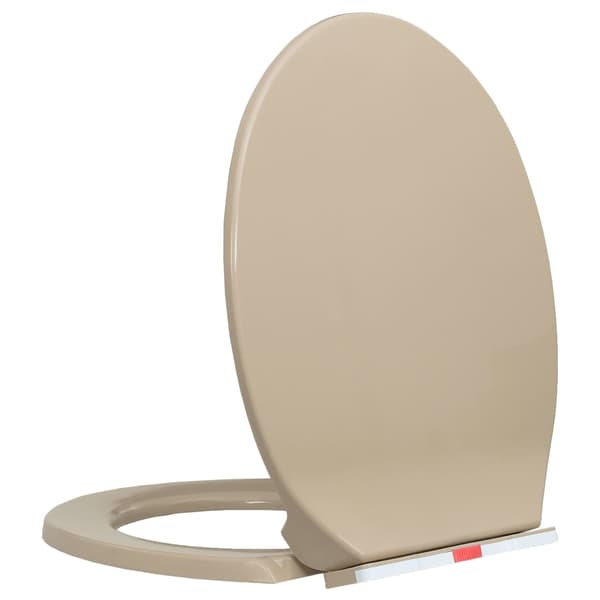 vidaXL Toiletsæde med soft-close og quick-release, beige, oval Beige beige