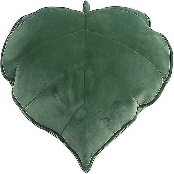 3D Leaf Pillow Comfortable Sofa Bedroom Sleeping Pillow Decor 13x13cm Dark Green Pillowcase Nursery Bedding (h-3)
