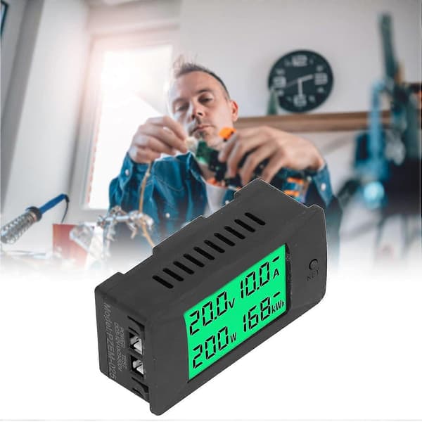 Digital Voltmeter Amperemeter Panel, Volt Ampere Effektmåler LCD Digital Display Amperemeter Voltmeter Multimeter DC 5-12V PZEM025