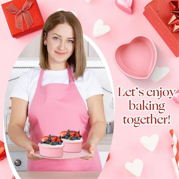 12 stk. Hjerteformede Kageforme Rosa Silikone Mini Hjerte Kageform til Valentinsdag Fødselsdag Cupcake