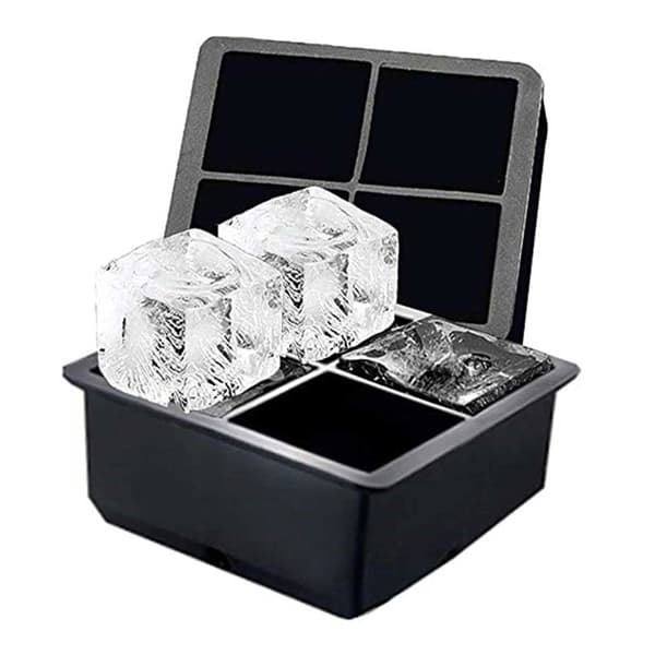 Silikoneisform til 4 store isterninger hvid white