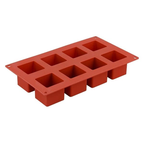 Squares Cubes 8 pcs Silicone Mold Baking Mold Mousse Mold Vit white
