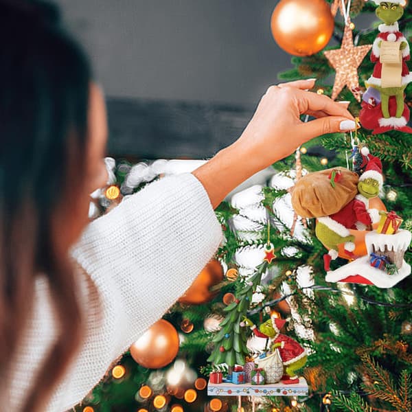 8 stk. Grinch julepynt juletræspynt hængende pynt til hjemmet