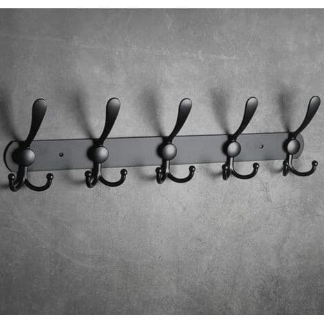 Wall Hooks, Wall Mounted Coat Rack, Clothes Hooks, Stainless Steel Wall Mounted Coat Rack, Coat Rack, Black Wall Hook