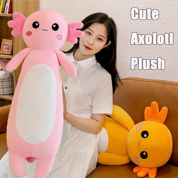 Axolotl Plys-kropspude Bamse Blød 70 cm Lyserød