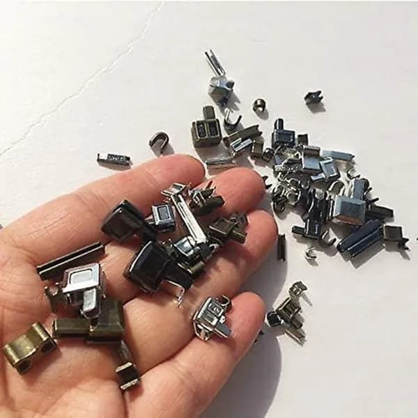 Reparationssæt til lynlås, Metalholder, Indsatsstift, Top/bundstop, 13 sæt, 3 farver, 4 størrelser, Zinklegering