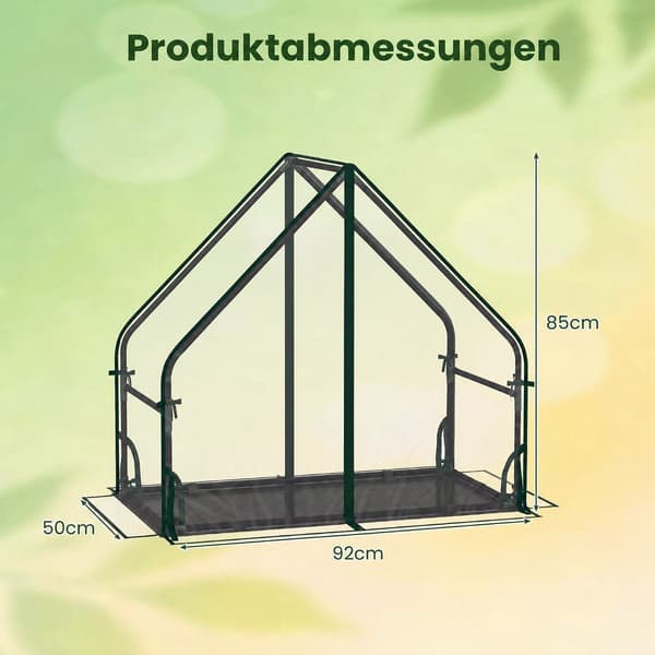 Miniväxthus med metallram och vattentät matta