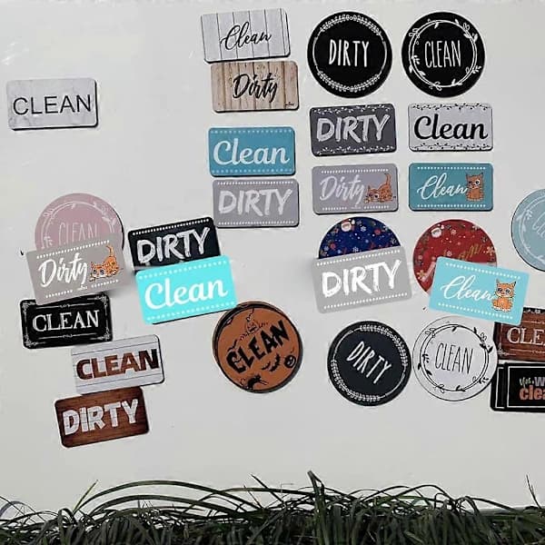Clean Dirty Dishwasher Magnet, Reversible Dishwasher Sign, Double-Sided Strong Kitchen Indicator