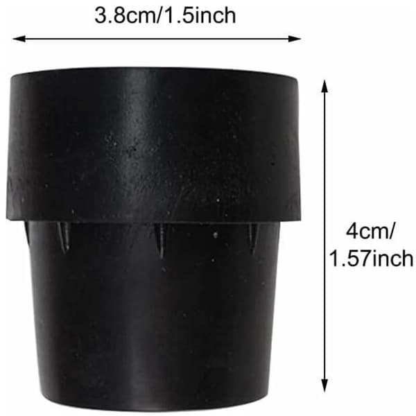 10 stk. skridsikre gummifødder til trampolin, 2,5 cm, sort, latex