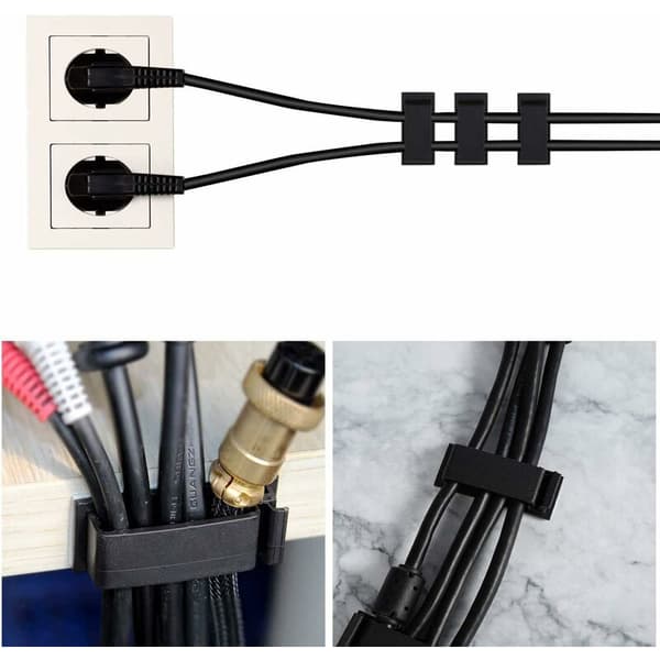 Kabelklämmor, 24 st Kabelhantering Självhäftande 3M Kabelorganisatör Kabel