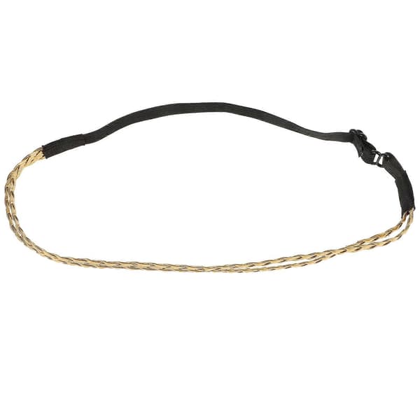 Gyllene Flätat Hårband i Konstläder för Kvinnor, 56 cm