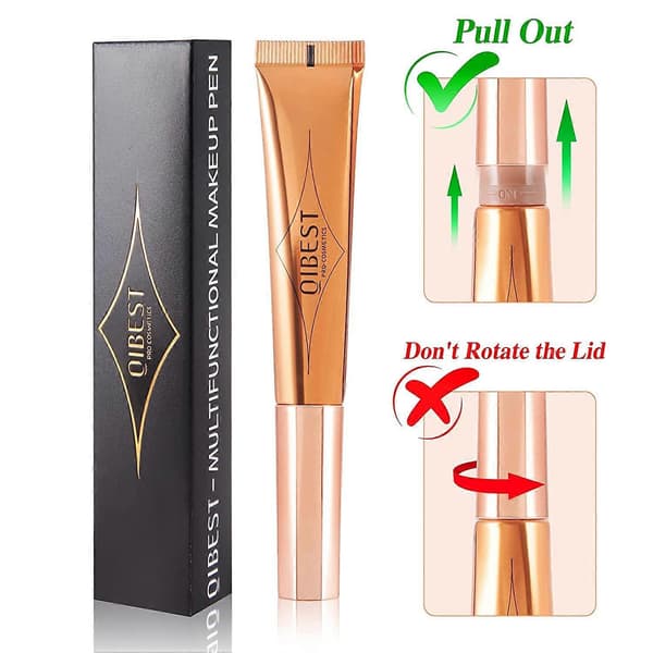 Liquid Contour Stick with Cushion Applicator, Natural Matte Cream Highlighter and Bronzer 05 Rose