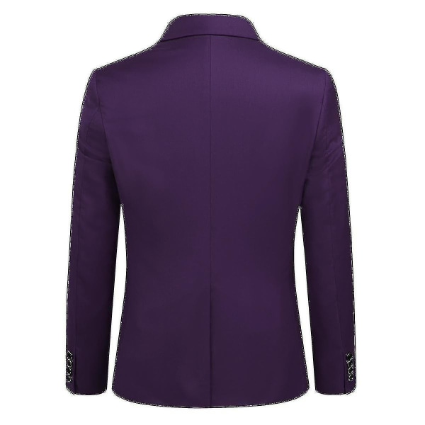 Herredress Business Casual 3-delers dress blazerbukser Vest 9 farger Z Hot-selgende varer Purple XL