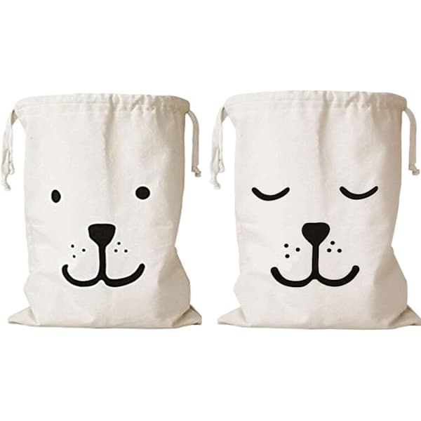 2-pack Tvättsäck Stor Canvas Tvättsäck med dragsko Stor DXGHC[PL]