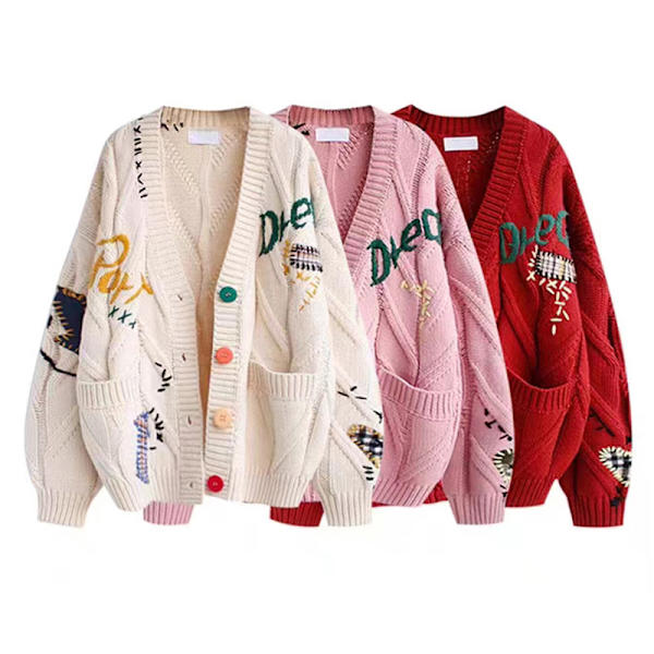Dam Jul Tröja Pullover Tröja Jumper Rund Hals Ribbad Stickning