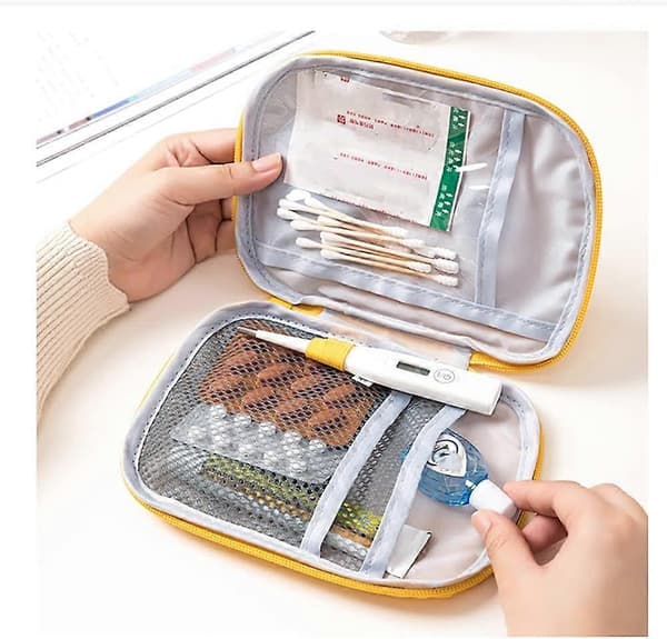 Mini First Aid Kit, Portable Compact Medical Bag for Travel, Home, Car, Blue