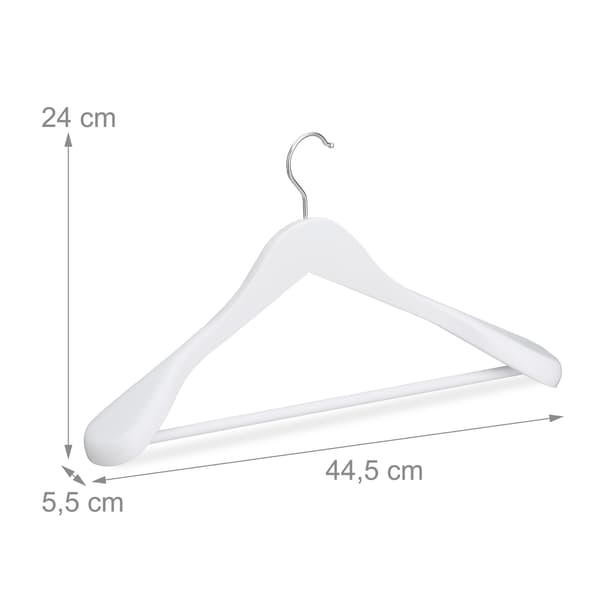 Kostymhängare i trä, set med 5, 360° vridbara krokar
