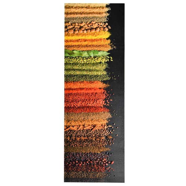vidaXL Køkkenmåtte maskinvaskbar krydderier 60x300 cm multifärg multicolor