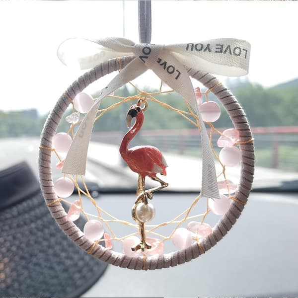 Flamingo Bilhänge Bilbackspegel Dekoration Bilinteriör