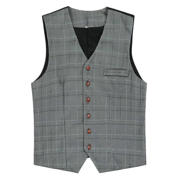 Rutete V-hals vest for menn, Slim Classic Vest (Ruipei)