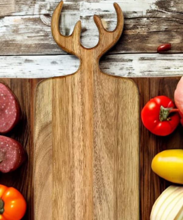 Reindeer Cutting Board 44 cm Natur beige