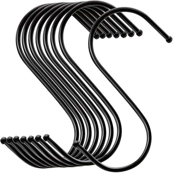 Black S Hooks, Multifunctional Metal Hooks for Kitchen Bathroom