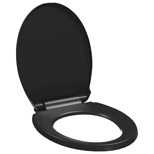 vidaXL Toiletsæde med soft close og quick release sort Svart black
