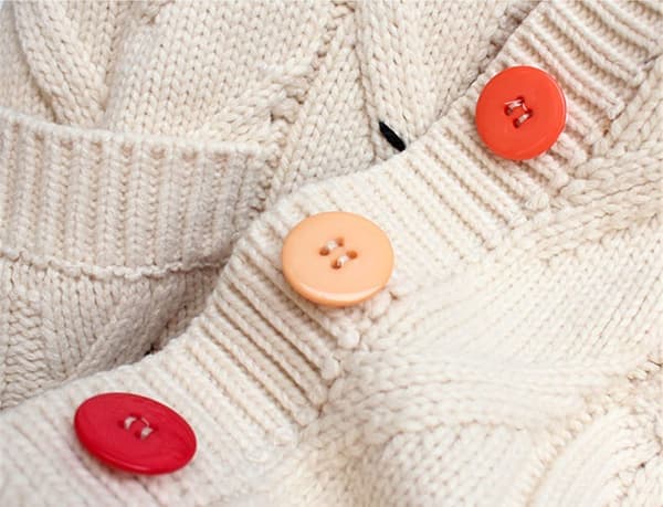 Knitted cardigan for women, light patterned button placket long-sleeved open coat, elegant casual sweater, floral pattern, pink, one size Pink