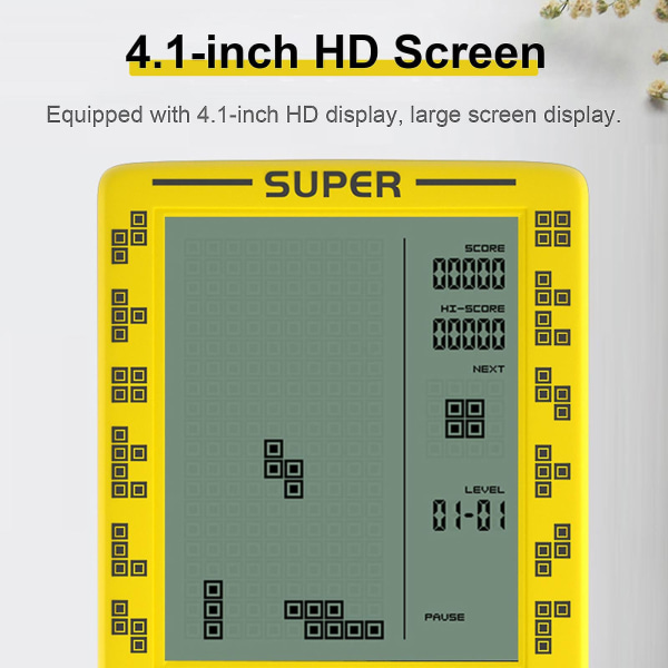 Rs-100 Tetris spelkonsol Klassiskt blockspel Pusselspel Spelare Handhållen spelmaskin Brick-spel Batterier ingår ejbeyamis blcak