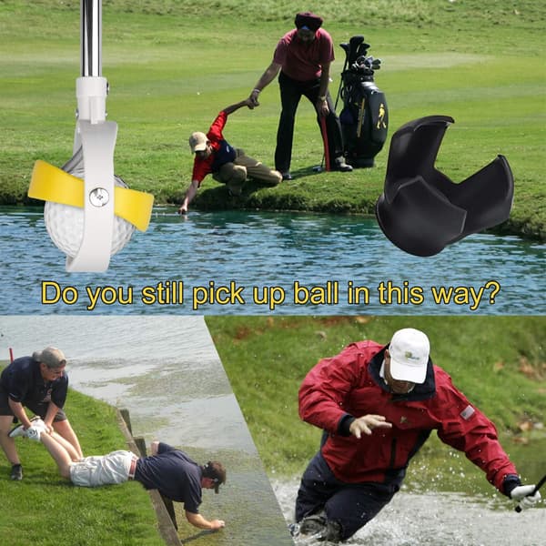 Teleskopisk golfboldopsamler i rustfrit stål til vand med golfboldputtergrebværktøj, golftilbehør golfgave