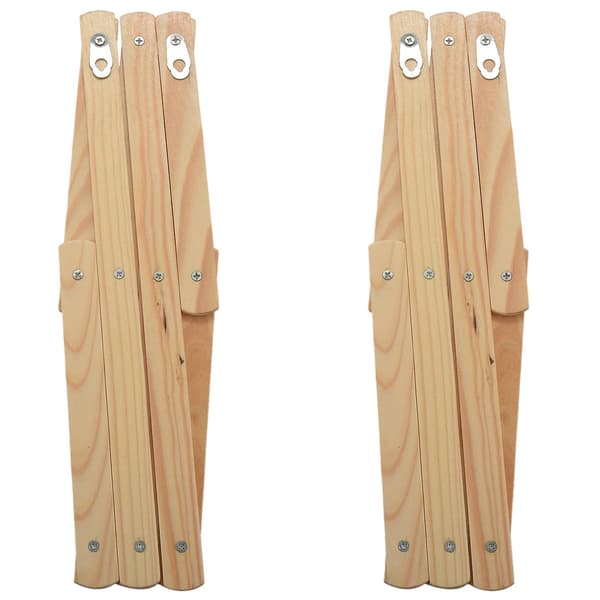 Utfällbar dragspelsvägghängare i naturträ, 10 krokar, 2-pack