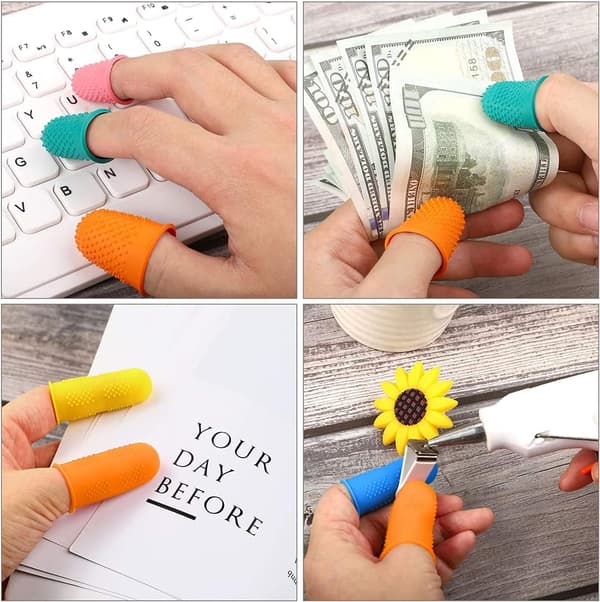Gummi fingertoppsskydd, återanvändbara för sortering, pengaräkning, skrivning, etc.