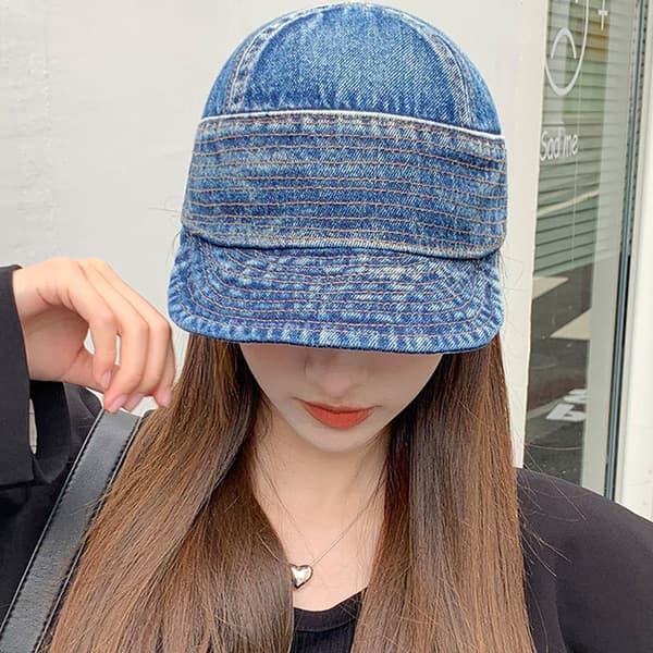 Denim Bucket Hat, Damehatt, Newsboy Caps Beret Hat for Kvinner