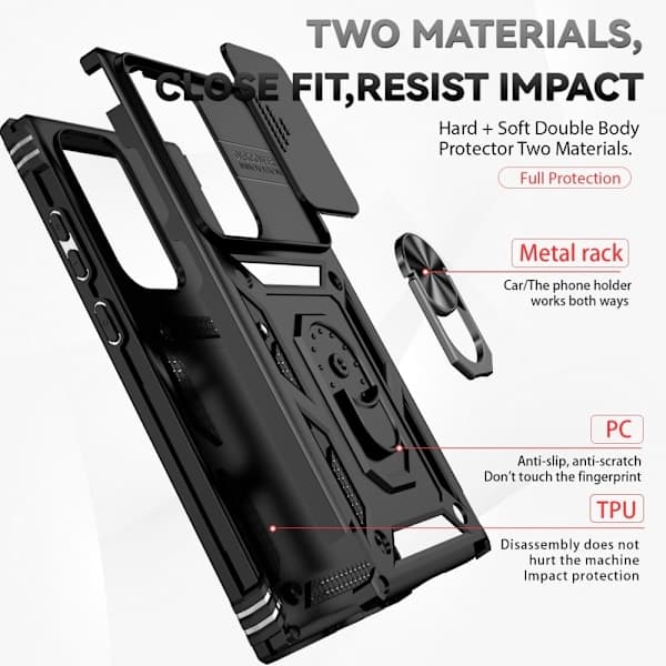 Samsung Galaxy S23 Ultra Cover Hybrid Ring CamShield Sort