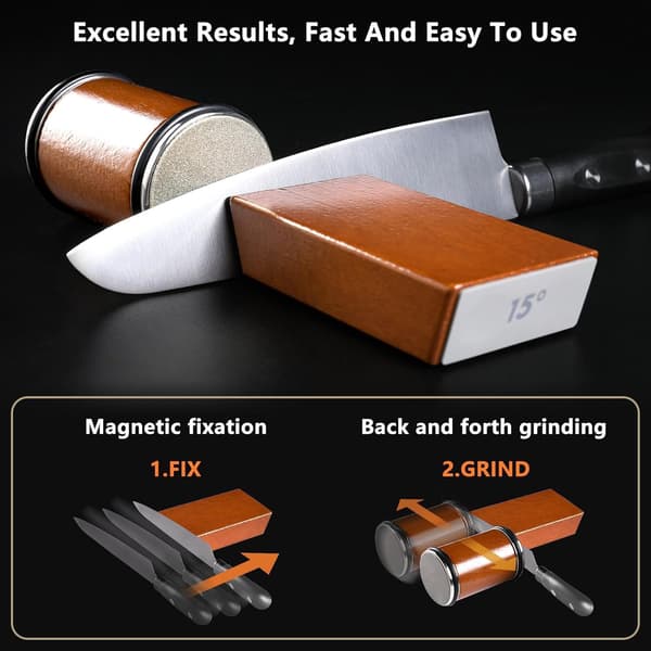 Rolling Knife Sharpener for Kitchen Knives - Rolling Knife Sharpening - Knife Sharpening Tool Kit Offers Sharpening Stone