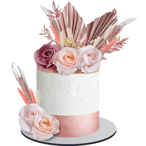 Gyllent palmeblad dekorasjon blomst for kake topper papir bursdag 4
