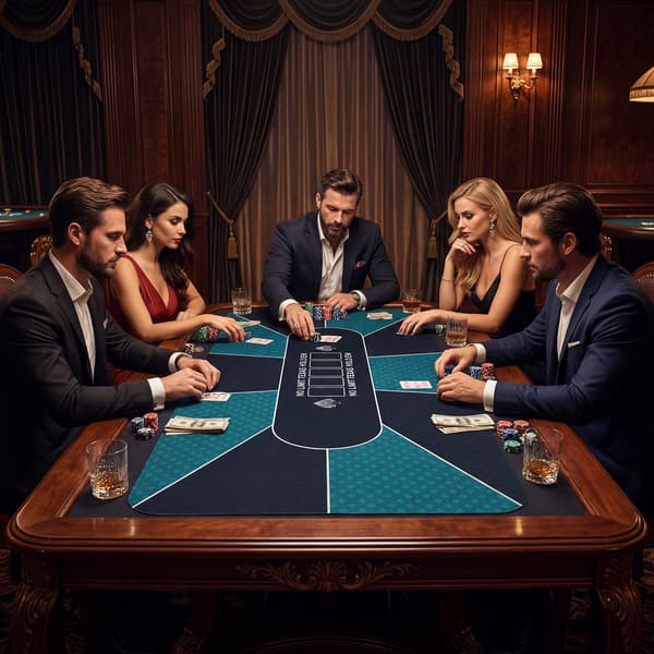 Pokerbordsmatte 70 x 35 tommer, vannavvisende, sklisikker